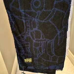 NWT G-Star Men's Dark Blue Patterned Scarf